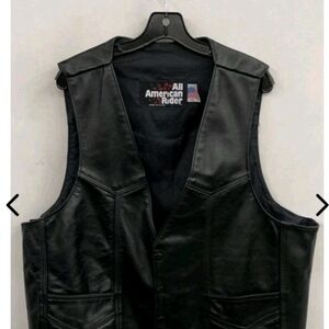 Black Leather Vest 2x